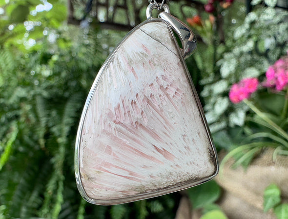 Pink SCOLECITE Gemstone Pendant - India - Authentic Scolecite Polished Crystal Jewelry, 53853-Throwin Stones