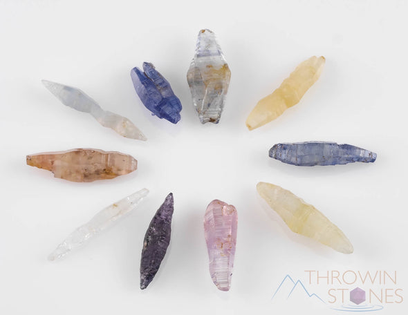 Pink Yellow Blue Raw SAPPHIRE Crystals - Birthstones, Gemstones, Unique Gift, Jewelry Making, 37840-Throwin Stones