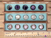 Platonic Solid Set, Crystal Grid Board Wooden Box - Amethyst, Rose & Clear Quartz - Healing Crystals Set, Beginner Crystal Kit, E1914-Throwin Stones