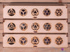 Platonic Solid Set, Crystal Grid Board Wooden Box - Amethyst, Rose & Clear Quartz - Healing Crystals Set, Beginner Crystal Kit, E1914-Throwin Stones