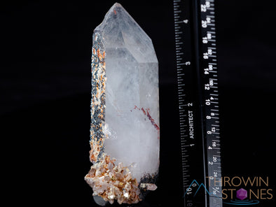 QUARTZ Raw Crystal Cluster w Specular HEMATITE - Housewarming Gift, Home Decor, Raw Crystals and Stones, 40106-Throwin Stones