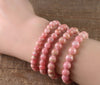 RHODOCHROSITE Crystal Bracelet - Patterned Round Beads - Beaded Bracelet, Handmade Jewelry, E0640-Throwin Stones