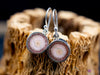 RHODOCHROSITE Crystal Earrings - Sterling Silver Bezel - Dangle Drop Earrings, Gemstone Handmade Jewelry Gift for Her, E2193-Throwin Stones