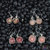 RHODOCHROSITE Crystal Earrings - Sterling Silver Bezel - Dangle Drop Earrings, Gemstone Handmade Jewelry Gift for Her, E2193-Throwin Stones