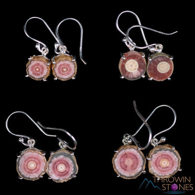 RHODOCHROSITE Crystal Earrings - Sterling Silver Prong - Dangle Drop Earrings, Gemstone Handmade Jewelry Gift for Her, E2194-Throwin Stones