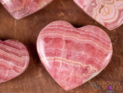 RHODOCHROSITE Crystal Heart - AA Grade Banded - Self Care, Mom Gift, Home Decor, Healing Crystals and Stones, E1944-Throwin Stones