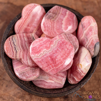 RHODOCHROSITE Crystal Heart - AA Grade Banded - Self Care, Mom Gift, Home Decor, Healing Crystals and Stones, E1944-Throwin Stones