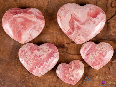 RHODOCHROSITE Crystal Heart - B Grade Pattered - Self Care, Mom Gift, Home Decor, Healing Crystals and Stones, E1947-Throwin Stones