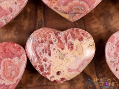 RHODOCHROSITE Crystal Heart - B Grade Pattered - Self Care, Mom Gift, Home Decor, Healing Crystals and Stones, E1947-Throwin Stones