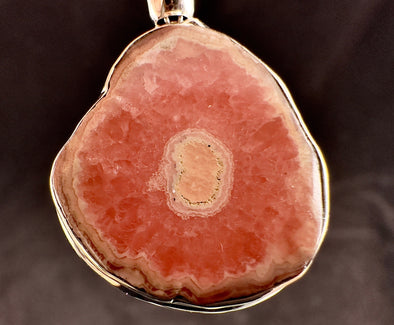 RHODOCHROSITE Crystal Pendant - Sterling Silver, Cabochon - Fine Jewelry, Healing Crystals and Stones, Valentines Day Gift, 54476-Throwin Stones