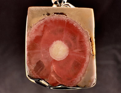 RHODOCHROSITE Crystal Pendant - Sterling Silver, Square Cabochon - Fine Jewelry, Healing Crystals and Stones, Valentines Day Gift, 54475-Throwin Stones