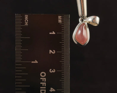RHODOCHROSITE Gemstone Pendant - Polished Rhodochrosite Crystal Gemstone Cabochon in an Open Back Sterling Silver Beze Setting, 52941-Throwin Stones