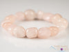 ROSE QUARTZ Crystal Bracelet - Tumbled Beads - Beaded Bracelet, Birthstone Bracelet, Handmade Jewelry, Healing Crystal Bracelet, E1984-Throwin Stones