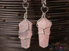 ROSE QUARTZ Crystal Earrings - Crystal Points Dangle Drop Earrings, Wire Wrapped Birthstone Gemstone Handmade Jewelry, E1394-Throwin Stones