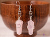 ROSE QUARTZ Crystal Earrings - Crystal Points Dangle Drop Earrings, Wire Wrapped Birthstone Gemstone Handmade Jewelry, E1394-Throwin Stones