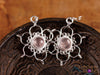 ROSE QUARTZ Crystal Earrings - Sterling Silver, Flower Earrings - Dangle Earrings, Birthstone Earrings, Handmade Jewelry, E0445-Throwin Stones