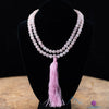 ROSE QUARTZ Crystal Necklace, Mala - Beaded Necklace, Handmade Jewelry, Healing Crystals and Stones, E1813-Throwin Stones