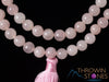 ROSE QUARTZ Crystal Necklace, Mala - Beaded Necklace, Handmade Jewelry, Healing Crystals and Stones, E1813-Throwin Stones