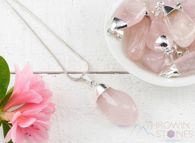 Crystal Gemstone Pendant Rose Quartz Healing Stone Necklace  Healing  stones necklace, Quartz crystal pendant, Rose quartz healing