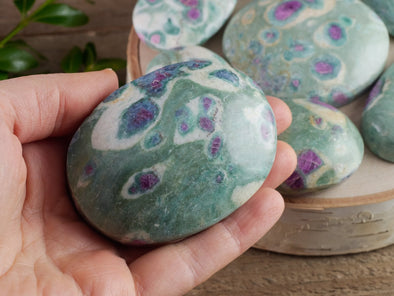 RUBY FUCHSITE Crystal Palm Stone - Worry Stone, Self Care, Healing Crystals and Stones, E1425-Throwin Stones