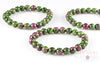 RUBY ZOISITE Crystal Bracelet - Round Beads - Beaded Bracelet, Birthstone Bracelet, Handmade Jewelry, Healing Crystal Bracelet, E0572-Throwin Stones