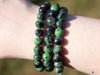 RUBY ZOISITE Crystal Bracelet - Round Beads - Beaded Bracelet, Birthstone Bracelet, Handmade Jewelry, Healing Crystal Bracelet, E0572-Throwin Stones