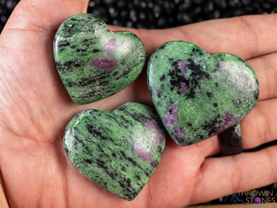 RUBY ZOISITE Crystal Heart - Self Care, Mom Gift, Home Decor, Healing Crystals and Stones, E2173-Throwin Stones