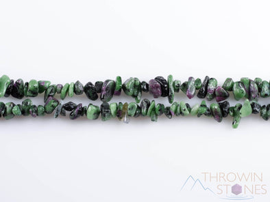 RUBY ZOISITE Crystal Necklace - Chip Beads - Long Crystal Necklace, Beaded Necklace, Handmade Jewelry, E0807-Throwin Stones