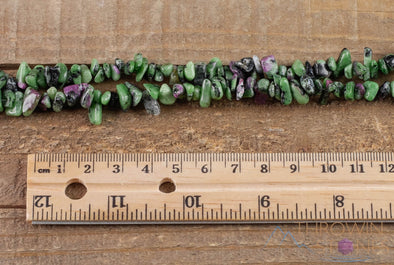 RUBY ZOISITE Crystal Necklace - Chip Beads - Long Crystal Necklace, Beaded Necklace, Handmade Jewelry, E0807-Throwin Stones