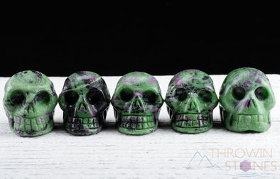 RUBY ZOISITE Crystal Skull - Gothic Home Decor, Memento Mori, Halloween Decor, Rainbow Goth, E1246-Throwin Stones