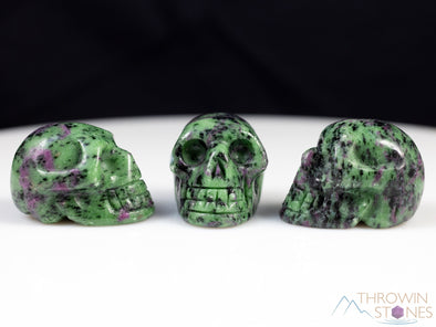 RUBY ZOISITE Crystal Skull - Gothic Home Decor, Memento Mori, Halloween Decor, Rainbow Goth, E1246-Throwin Stones