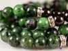 RUBY ZOISITE & GARNET Crystal Bracelet - Dragon Charm, Round Beads - Charm Bracelet, Beaded Bracelet, Handmade Jewelry, E1976-Throwin Stones