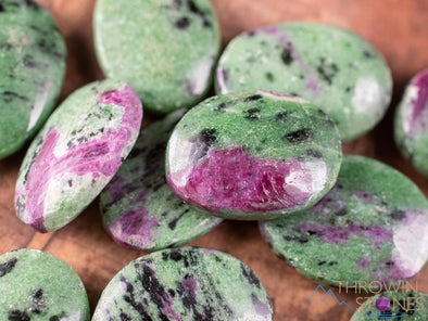 RUBY ZOISITE STONE Crystal Worry Stone - Tumbled Crystals, Self Care, Healing Crystals and Stones, E1829-Throwin Stones