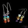 Rainbow CHAKRA Crystal Earrings - Dangle Drop Earrings, Gemstone Handmade Jewelry, Gift for Her, E1383-Throwin Stones