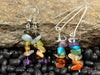 Rainbow CHAKRA Crystal Earrings - Dangle Drop Earrings, Gemstone Handmade Jewelry, Gift for Her, E1383-Throwin Stones