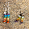 Rainbow CHAKRA Crystal Earrings - Dangle Drop Earrings, Gemstone Handmade Jewelry, Gift for Her, E1383-Throwin Stones