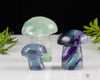 Rainbow FLUORITE Crystal Mushroom - Fluorite Figurines, Crystal Carving, Hippie Home Decor, E1597-Throwin Stones