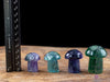 Rainbow FLUORITE Crystal Mushroom - Fluorite Figurines, Crystal Carving, Hippie Home Decor, E1597-Throwin Stones