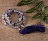 Rainbow FLUORITE Crystal Necklace, Mala - Handmade Jewelry, Beaded Necklace, Healing Crystals and Stones, E0671-Throwin Stones