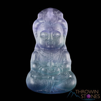 Rainbow FLUORITE Crystal Pendant - Buddha - Crystal Carving, Handmade Jewelry, Healing Crystals and Stones, E1526-Throwin Stones