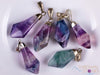 Rainbow FLUORITE Crystal Pendant - Tumbled Crystals, Handmade Jewelry, Healing Crystals and Stones, E2048-Throwin Stones