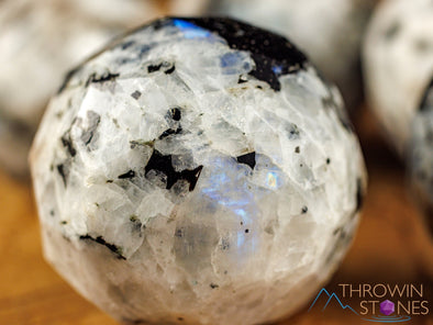 Rainbow MOONSTONE Crystal Faceted Sphere - Crystal Ball, Housewarming Gift, Home Decor, E2062-Throwin Stones