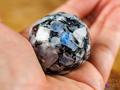 Rainbow MOONSTONE Crystal Faceted Sphere - Crystal Ball, Housewarming Gift, Home Decor, E2062-Throwin Stones