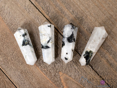 Rainbow MOONSTONE Crystal Points - Mini - Jewelry Making, Healing Crystals and Stones, E1396-Throwin Stones