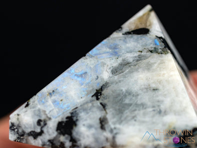 Rainbow MOONSTONE Crystal Pyramid - Sacred Geometry, Metaphysical, Healing Crystals and Stones, E1824-Throwin Stones