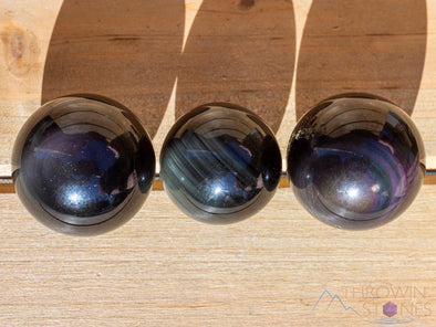 Rainbow OBSIDIAN Crystal Sphere - Crystal Ball, Housewarming Gift, Gothic Home Decor, E0579-Throwin Stones