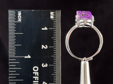 Raw AA SUGILITE Crystal Ring - Adjustable, Sterling Silver - Crystal Ring, Cocktail Ring, Boho Jewelry, 54669-Throwin Stones