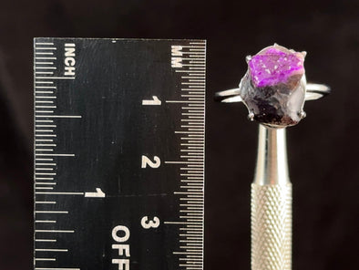 Raw AA SUGILITE Crystal Ring - Adjustable, Sterling Silver - Crystal Ring, Cocktail Ring, Boho Jewelry, 54669-Throwin Stones