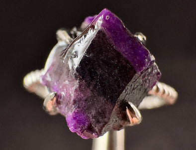 Raw AA SUGILITE Crystal Ring - Adjustable, Sterling Silver - Crystal Ring, Cocktail Ring, Boho Jewelry, 54673-Throwin Stones