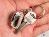 Raw AGATE GEODE Crystal Keychain - Metaphysical, Raw Rocks and Minerals, Gift, E2051-Throwin Stones